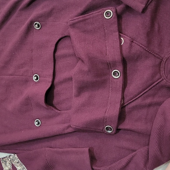 PINK Victoria's Secret Burgundy Pajama Onesie - Picture 14 of 14